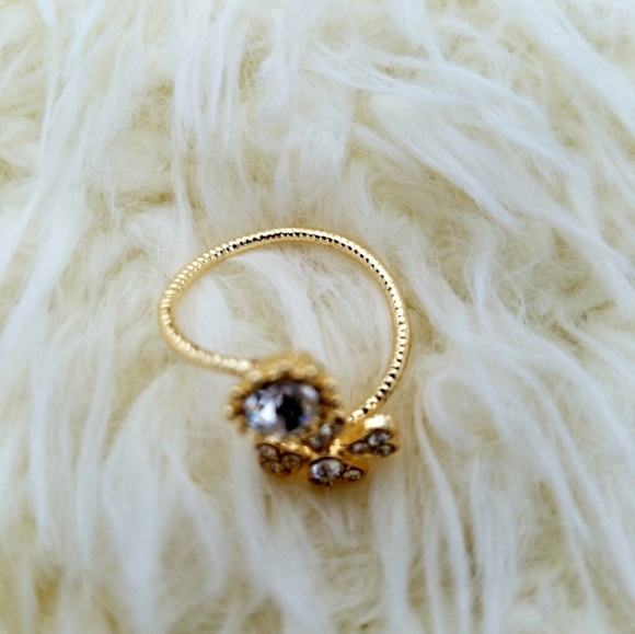 Four leaf Clover adjustable midi ring - Picture 3 of 4